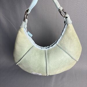 Blue Green Purse UGG Australia Handbag Suede Shearling Shoulder Bag Boho Malibu